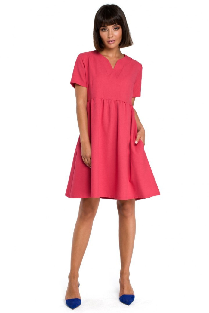 Sukienka mini - Letnia - różowa